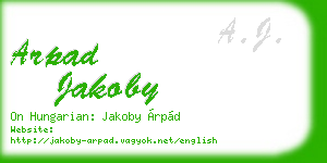 arpad jakoby business card