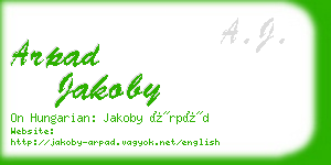 arpad jakoby business card